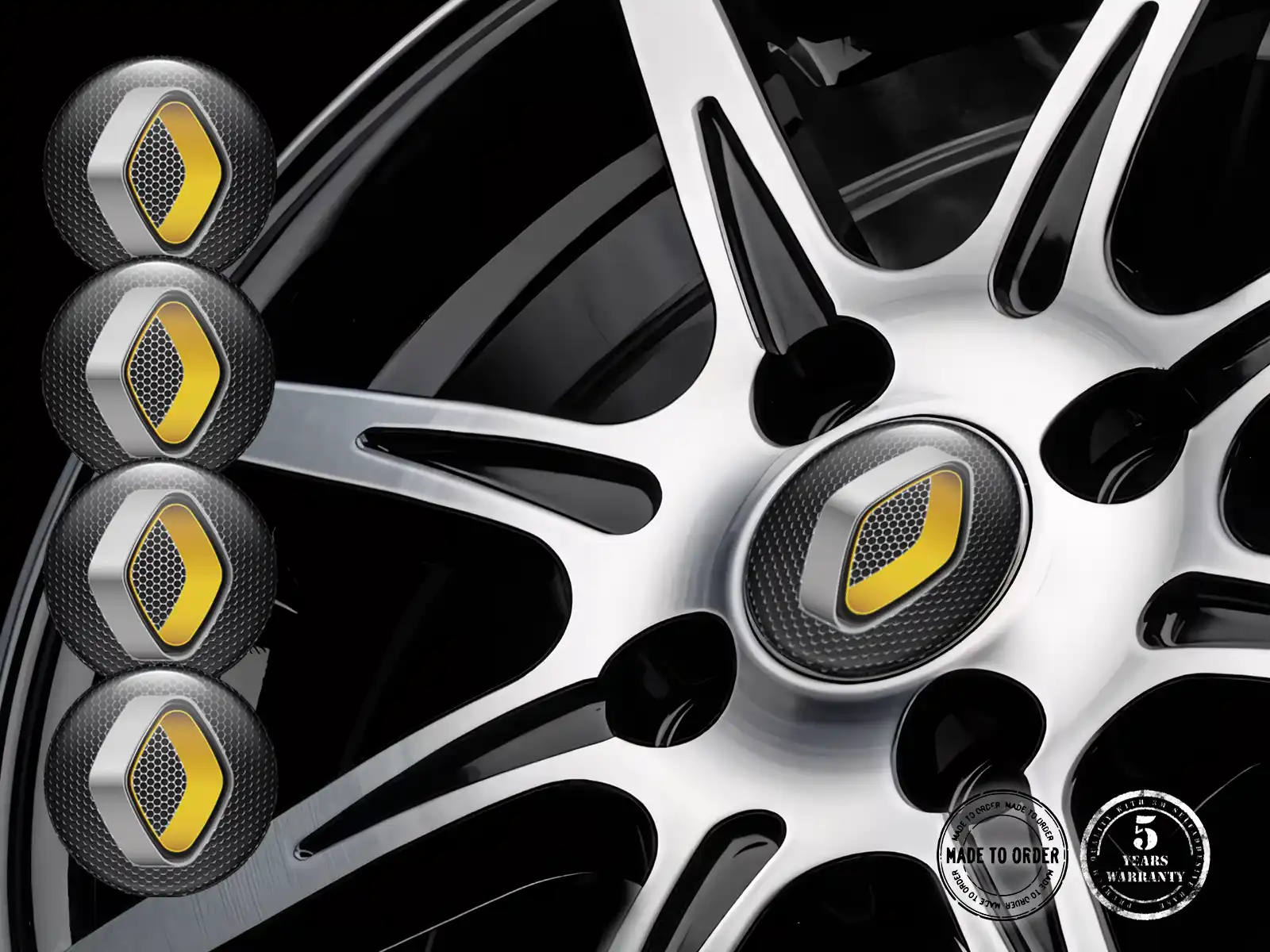 Renault Pegatina Silicona Edición Emblemas de Aro Custom